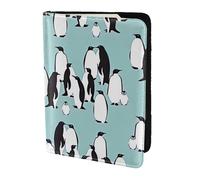 Porta passaporto con stampa di pinguini, elementi essenziali da viaggio, carte e passaporto, portafoglio antifurto, dimensioni adatte a tutti i passaporti standard