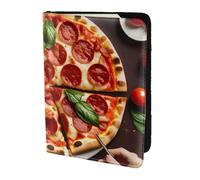 Porta passaporto con stampa di pizza, elementi essenziali da viaggio, carte e passaporto, portafoglio antifurto, dimensioni adatte a tutti i passaporti standard