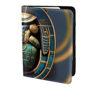 Porta passaporto con stampa di scarabeo egiziano, elementi essenziali da viaggio, carte e passaporto, portafoglio antifurto, dimensioni adatte a tutti i passaporti standard