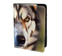 Porta passaporto con stampa di un adorabile husky, essenziale da viaggio, carte e passaporto, portafoglio antifurto, dimensioni adatte a tutti i passaporti standard