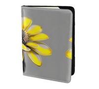 Porta passaporto con stampa floreale giallo grigio per viaggio Must Have, custodia per passaporto per accessori da viaggio per donne e uomini, Nero, One Size