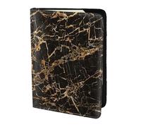 Porta passaporto con stampa in marmo oro, essenziale da viaggio, portafoglio antifurto per carte e passaporto, dimensioni adatte a tutti i passaporti standard