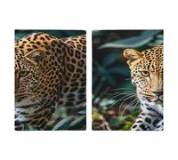 Porta passaporto con stampa leopardata animali della giungla africana, ultra sottile, in pelle PU, organizer compatto premium internazionale per passaporto, per donne e uomini