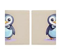 Porta passaporto con stampa pinguino carino ultra sottile in pelle PU organizer per documenti da viaggio compatto premium internazionale per passaporto americano copertura per donne uomini