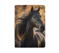 Porta passaporto con testa di mucca delle Highland con cappello di Babbo Natale, con scomparti per carte di credito, da donna, Cavallo splendido