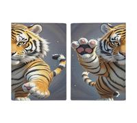 Porta passaporto con testa di tigre con zampe sollevate, ultra sottile, in pelle PU, organizer compatto premium internazionale per passaporto, per donne e uomini