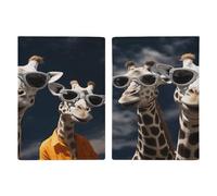 Porta passaporto con tre giraffe, ultra sottile, in pelle PU, organizer per documenti da viaggio, compatto, premium internazionale, per donne e uomini