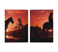 Porta passaporto Cowboy West, custodia protettiva per passaporto, con slot per passaporti, portafoglio da viaggio, per donne e uomini