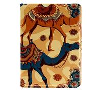 Porta passaporto, custodia per passaporto, portafoglio per passaporto, da donna, etnico, tribale, indiano, gatto nero, retrò, modello543, 10x14cm/4x5.5 in
