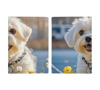 Porta passaporto da viaggio con cane maltese con slot per carte di credito e carta d'imbarco, porta passaporti, carte di credito