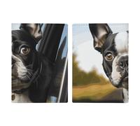 Porta passaporto da viaggio con cucciolo di cane Boston Terrier, con slot per carte di credito e carta d'imbarco, porta passaporti, carte di credito