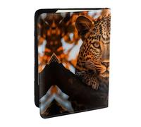 Porta passaporto da viaggio con due fiori - Custodia per passaporto per uomini e donne, organizer per documenti di credito, Il leopardo dagli occhi profondi, Taglia unica