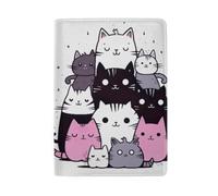 Porta passaporto da viaggio con gatto che guarda nello spazio, Carino Cartoon Cat Amici