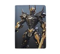 Porta passaporto da viaggio con gatto che guarda nello spazio, Robot Mecha Grigio