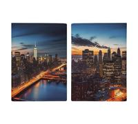 Porta passaporto da viaggio con paesaggi di New York, con scomparti per carte di credito e carta d'imbarco, organizer per documenti d'identità di famiglia (20 x 13 cm)
