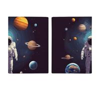 Porta passaporto da viaggio con pianeti del sistema solare astronauta, custodia per passaporto con slot per carte di credito e carta d'imbarco, organizer per documenti d'identità e documenti di