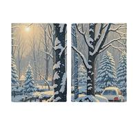 Porta passaporto da viaggio con scena invernale sulla neve, con slot per carte di credito e carta d'imbarco, porta passaporti, carte di credito, carte d'imbarco