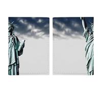 Porta passaporto da viaggio con statua della libertà, con scomparti per carte di credito e carta d'imbarco, organizer per documenti d'identità di famiglia (20 x 13 cm)