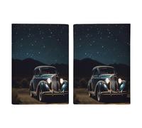 Porta passaporto da viaggio ultra sottile in pelle PU per auto sotto la notte, organizer compatto premium internazionale per passaporto statunitense per donne e uomini