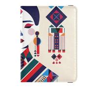 Porta passaporto decorativo in pelle stile etnico da sposa per gli uomini di viaggio Portafoglio Combo Passport Caso Documenti di Viaggio Portafoglio Ultra Slim, Stile etnico da sposa, 1 size