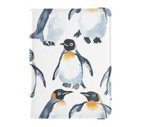 Porta passaporto e carta di vaccino con pinguini carini bianchi, organizer combinato per documenti di viaggio, porta passaporto, con slot per carte di vaccino, per uomini e donne, impermeabile