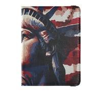 Porta passaporto e carta di vaccino in pelle Combo Travel Documenti Organizer Protector Porta passaporto per donne e uomini impermeabile, Lady Liberty Presidents Day Art, 1 size, moderno