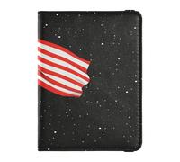 Porta passaporto e carta di vaccino in pelle Combo Travel Documenti Organizer Protector Porta passaporto per donne e uomini impermeabile, Scena della bandiera del giorno della memoria, 1 size, moderno