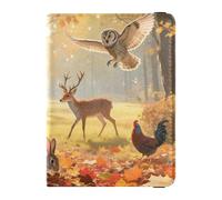 Porta passaporto e vaccino in pelle combinata porta passaporto da viaggio porta passaporto per uomini e donne impermeabile, Safari Animal Fun, 1 size, moderno