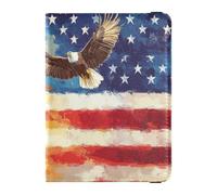 Porta passaporto e vaccino in pelle con bandiera USA Presidents Day e Lady Liberty, organizer per documenti di viaggio, con scomparto per carte di vaccino, per donne e uomini