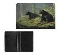 Porta passaporto Elegance Black Bears stampa passaporto cover sottile viaggio passaporto portafoglio per donne uomini, stile, taglia unica, protezione passaporto