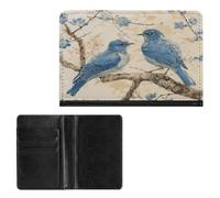 Porta passaporto Elegance Bluebird on The Branch, custodia per passaporto, sottile, da viaggio, per donne e uomini, stile, taglia unica, protezione passaporto