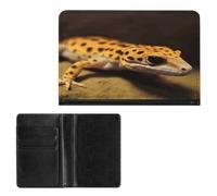 Porta passaporto Elegance Leopard Little Gecko stampa passaporto custodia sottile da viaggio portafoglio passaporto per donne uomini, stile, taglia unica, protezione passaporto
