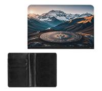 Porta passaporto Elegance Mountain Compass stampa passaporto custodia sottile viaggio passaporto portafoglio per donne uomini, stile, taglia unica, protezione passaporto