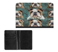 Porta passaporto elegante con stampa di bulldog inglese divertente custodia per passaporto sottile da viaggio portafoglio per donne uomini, stile, taglia unica, protezione passaporto