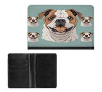 Porta passaporto elegante con stampa di bulldog inglese divertente custodia per passaporto sottile da viaggio portafoglio per donne uomini, stile, taglia unica, protezione passaporto