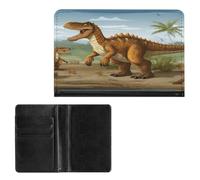 Porta passaporto elegante periodo dinosauro stampa passaporto custodia sottile viaggio passaporto portafoglio per donne uomini, stile, taglia unica, protezione passaporto