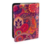 Porta passaporto etnico tribale classico floreale per viaggi, custodia per passaporto RFID portafoglio portafoglio in pelle PU porta passaporto custodia carino protezione passaporto per donne uomini