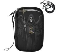 porta passaporto famiglia per viaggio Angelo Della Morte Tristo Mietitore | Portadocumenti di viaggio Organizer Protector Viaggio Passaporto Portafoglio Con Slot per Vaccinazione per gli uomini