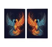 Porta passaporto Fire and Water Phoenix per donne e uomini in pelle PU passaporto portafoglio da viaggio con tasche multiple
