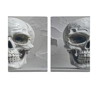 Porta passaporto grafico teschio bianco e grigio ultra sottile in pelle PU organizer per documenti da viaggio compatto premium internazionale per passaporto americano copertura per donne uomini