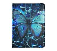 Porta passaporto in pelle blu argento Morpho farfalla rotto famiglia viaggio sicuro nascosto denaro e carte di credito per gli uomini viaggio must-have accessori