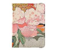 Porta passaporto in pelle colorata con fiore di peonia per gli uomini di viaggio per il viaggio Custodia protettiva per il vaccino Custodia per passaporto per gli uomini Ultra Slim, Colorato Peonia