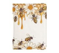 Porta passaporto in pelle con api margherite a nido d'ape da viaggio per famiglia copertine per passaporto nascoste sicure per uomini accessori da viaggio indispensabili