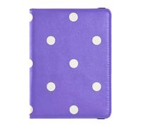 Porta passaporto in pelle con motivo a pois di lavanda per viaggi custodia protettiva per vaccini carino libro passaporto da uomo ultra sottile, cartone animato pois lavanda, taglia unica, Cartone
