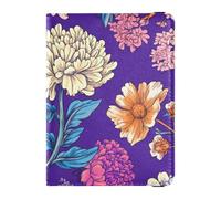 Porta passaporto in pelle con orchidee e peonie floreali per documenti di viaggio, organizer per documenti, accessori ultra sottili, Fiori Orchidea, peonie, 1 size