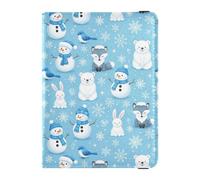 Porta passaporto in pelle con pupazzo di neve e orsi blu per viaggi sicuro nascosto denaro e porta carte per gli uomini accessori da viaggio must have
