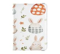 Porta passaporto in pelle Custodia impermeabile per carte di vaccino Combo per donne uomini famiglia organizer per documenti accessori da viaggio essenziali per il giorno di Pasqua coniglietto carote