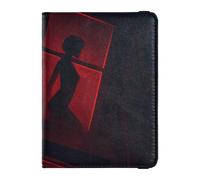 Porta passaporto in pelle e porta carte di vaccino combinato da viaggio con slot per carte di vaccinazione, porta passaporto per donne e uomini, impermeabile, Design con silhouette mistica, 1 size