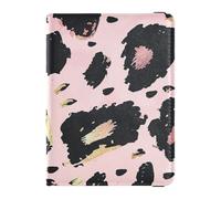 Porta passaporto in pelle e porta carte di vaccino Combo Travel passaporto portafoglio porta passaporto per viaggio essenziale impermeabile, Stampa leopardata 5, 1 size, moderno