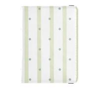 Porta passaporto in pelle e vaccino, organizer combinato per documenti di viaggio, porta passaporto, con slot per carte di vaccino, per donne e uomini, impermeabile, macchie di linea verde, 1 size